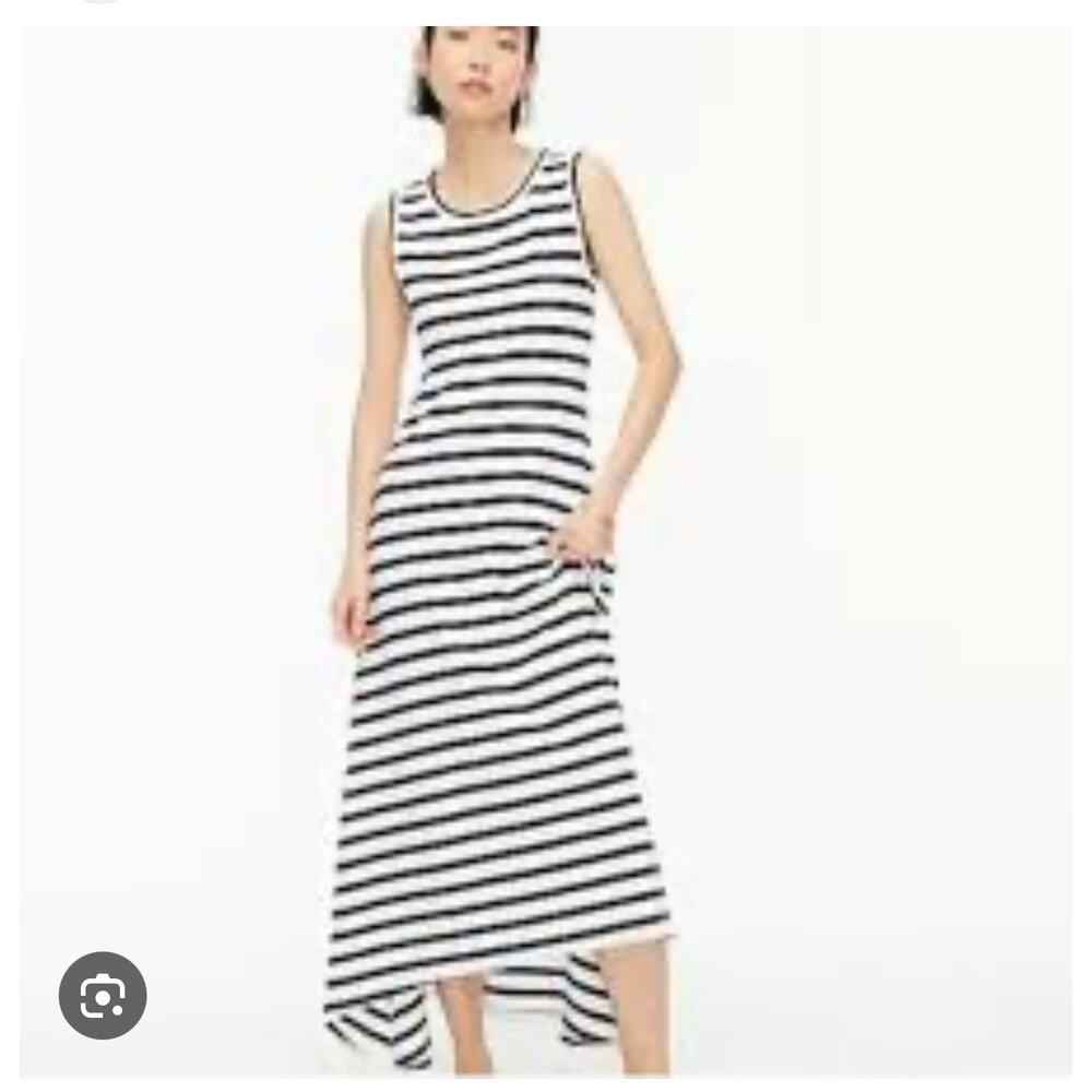 J.Crew Hi Lo dress blue white striped sz s